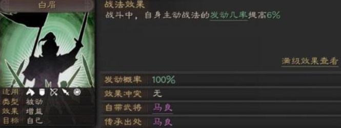 三国志战略版白眉战法如何