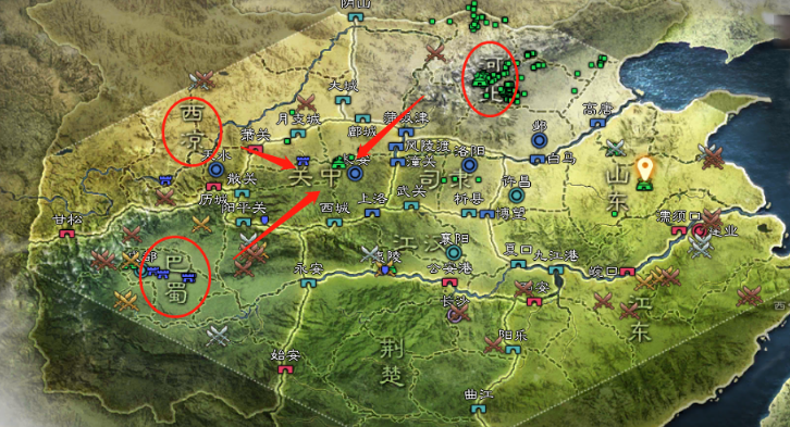 三国志战略版关中什么地方主城