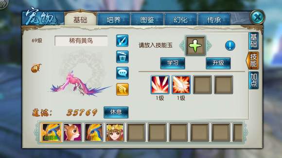 诛仙手游续航宠物打什么技能